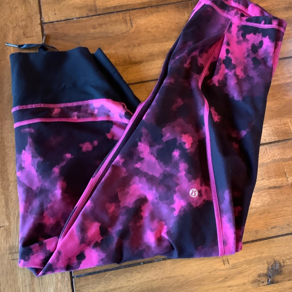 Pink and Black Tie Dye lululemon leggings